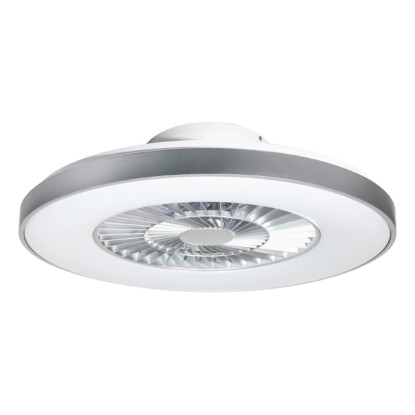Rábalux Dalfon LED Dim mennyezeti lámpa 40 W kerek ezüst - fehér ventilátorral