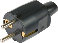 Védőérintkezős dugós csatlakozó PVC fekete Védőérintkezős dugós csatlakozó PVC fekete