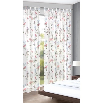 Készfüggöny füles Capri virágmintás 135 cm x 245 cm