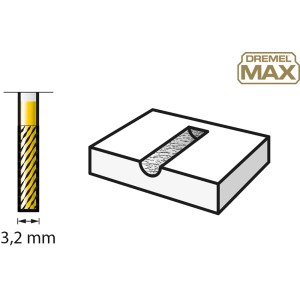 Dremel 9901DM Max volfrám-karbid marófej, 3,2 mm-es szár, fém, fa és műanyag marásához.
