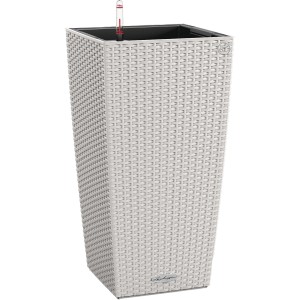 Lechuza Cubico Cottage virágtartó oszlop, 56 cm magas, világosszürke, öntözőrendszerrel.