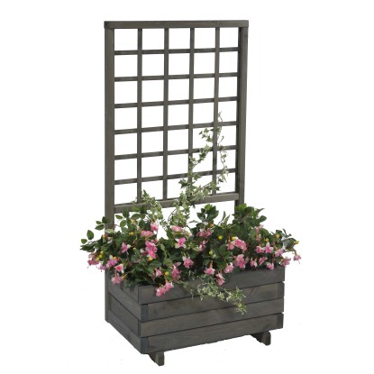 Gaspo Hellbrunn ültetőláda futtatóráccsal 140 cm x 68 cm x 37 cm vintage szürke