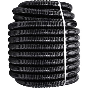 Tekercselt fekete FITT Lightflex tótömlő, 32 mm, 22 m, kerti tavakhoz.