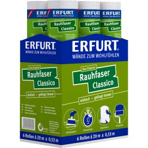 Erfurt Rauhfaser Classico tapéta, 6 tekercs, 20 m. Festhető, klasszikus struktúra falakra és mennyezetekre.