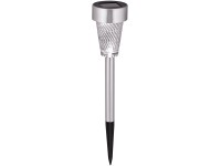 OBI földbe szúrható napelemes lámpa, rozsdamentes acél, csavart üveggel OBI földbe szúrható napelemes lámpa, rozsdamentes acél, csavart üveggel