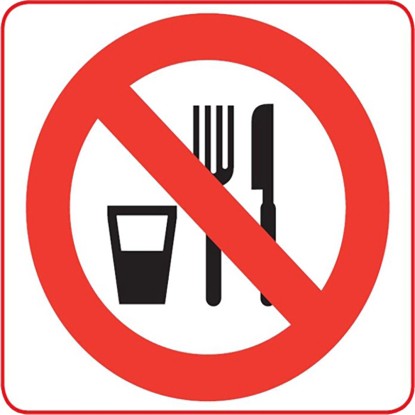 Conacord "Tilos az evés" matrica ablakra 85 mm x 80 mm