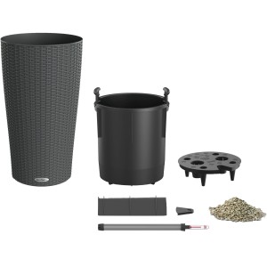 Lechuza Cilindro Cottage gránit virágoszlop 32cm öntöző tartozékokkal.