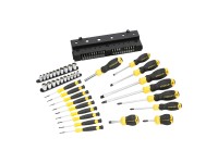 57 részes csavarhúzó készlet  praktikus falra szerelhető tartóval