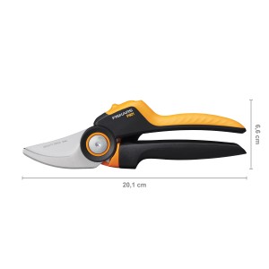 Fiskars Bypass X-series P921 M metszőolló, gördülő markolattal és tapadásmentes bevonattal.