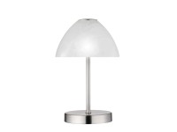 Trio Queen LED asztali lámpa 24 cm 3 W matt nikkel - alabástromüveg