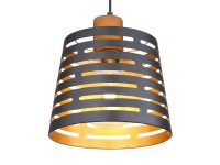 Globo Ablona függeszték lámpa 120 cm fekete - arany - natúr fa