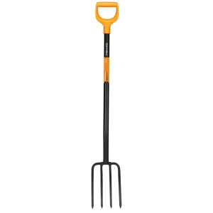 Fiskars Solid ásóvilla, ideális talajműveléshez és komposzt forgatásához.
