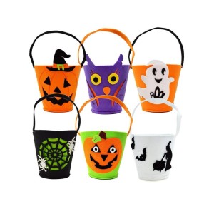 Filc édességgyűjtő Halloween vödör 6 féle