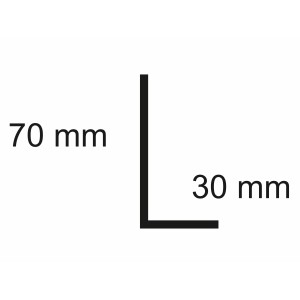 Sarei szögprofil 70/30 HG2, alumínium profil tetőlemezekhez, 70x30 mm.