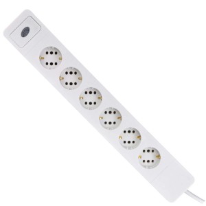 Fehér REV Ritter Combini 6-os elosztó USB portokkal.