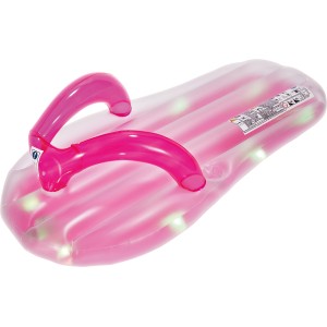 Felfújható Flip Flop Lounge LED-del, rózsaszín, 180 cm. Eredeti kialakítású légmatrac a fürdőzéshez.