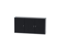 Küpper faliszekrény 3 ajtós 4 polccal 60 x 120 x 20 cm fekete-világosszürke Küpper faliszekrény 3 ajtós 4 polccal 60 x 120 x 20 cm fekete-világosszürke