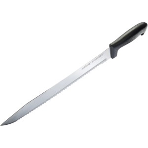 Wolfcraft szigetelőanyag kés 305 mm-es pengével és fekete műanyag nyéllel.