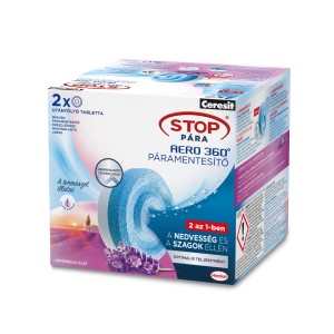 Ceresit Stop Pára Aero 360° Utántöltő tabletta, Levendula illat, 2 darab, páramentesítőkben való használatra.