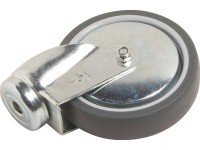 Önbeálló készülékgörgő hátsó lyukkal és siklócsapággyal, átmérő: 100 mm, 55 kg