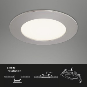 Briloner LED süllyesztett lámpa 3 részes szett, matt nikkel, Ø 12cm, szerelési útmutatóval.