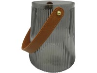 Boltze mécsestartó bordázott 15,4 cm x 13,1 cm szürke