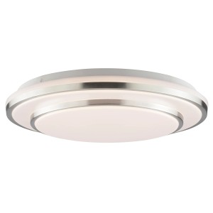 Modern Nivaro LED mennyezeti lámpa ezüst-fehér színben, Ø 39 cm, lakóterekbe.
