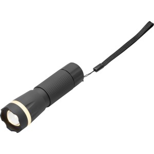 Szürke-fekete LED zseblámpa csuklópánttal, 60 lumen fényerő.