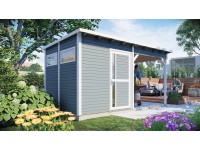 Bertilo Pentus 2 Lounge kerti ház 234 cm x 447 cm szürke FSC Bertilo Pentus 2 Lounge kerti ház 234 cm x 447 cm szürke FSC