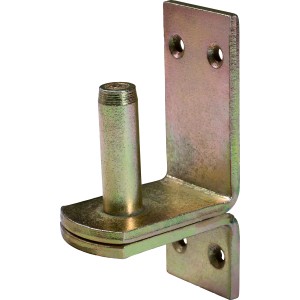 Sárga horganyzott felcsavarozható pánt D2, 98x35 mm, csap Ø 13 mm, kapupántok rögzítéséhez.