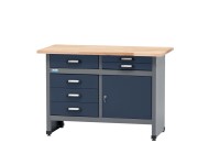 Küpper munkapad egyajtós 6 fiókkal 84 cm x 120 cm x 60 cm sötétkék