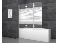 Aurlane White Stripes 3 kádparaván 140 cm x 140 cm fehér 3 szárnyú Aurlane White Stripes 3 kádparaván 140 cm x 140 cm fehér 3 szárnyú