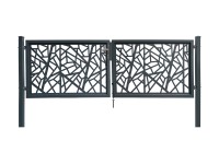 Kétszárnyú dekor-kapu Amsterdam bebetonozható 300 cm x 100 cm antracit