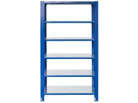 AR Shelving T profilos polcállvány kék és horganyzott 200x60x40cm 6 polc 180 kg AR Shelving T profilos polcállvány kék és horganyzott 200x60x40cm 6 polc 180 kg