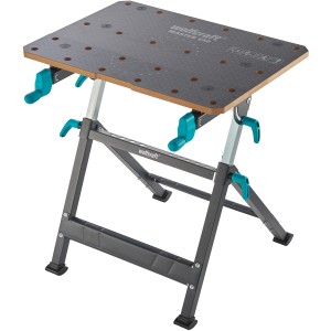 Wolfcraft Master 650 Ergo munkapad: Állítható magasságú szorítóasztal gyors összecsukható funkcióval.