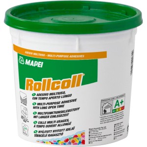 Vödör Mapei Rollcoll, használatra kész, többfunkciós ragasztó.
