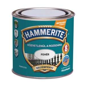Hammerite fémfesték, fehér, selyemfényű, rozsdavédelem fémhez.