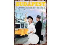 Retro-Gift Hűtőmágnes - Catching taxi at Liberty Bridge