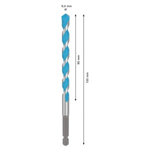 Bosch Expert Hex-9 univerzális fúró, 9 mm átmérő, precíz fúráshoz különböző anyagokban.