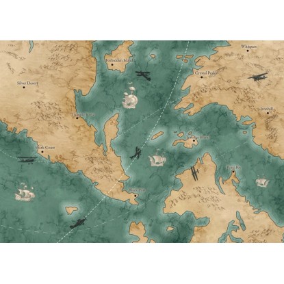 Komar nemszőtt fotótapéta Old Travel Map 350 cm x 250 cm