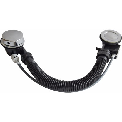 Le- és túlfolyó garnitúra fürdőkádhoz krómszínű