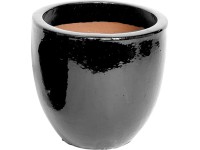 Glazed Egg Pot mázas kaspó D38H32 Fekete