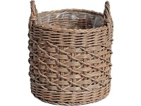 A.H.G. polirattan virágkosár hengeres 2 fogantyú 30 cm átmérő x 30 cm