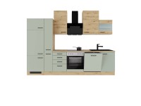 Flex-Well Exclusiv minikonyha Cara 310 cm nádzöld matt - Artisan tölgy Flex-Well Exclusiv minikonyha Cara 310 cm nádzöld matt - Artisan tölgy