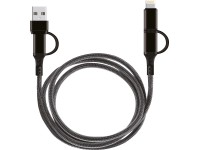 USB töltő- és adatkábel Lightning csatlakozóval és USB Type-C-vel 1 m