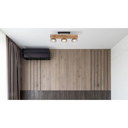 Globo Moitas mennyez. lámpa 3 izzós fekete matt füstsz. 650 mm x 150 mm x 280 mm