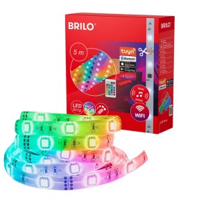 Brilo Wifi LED szalag RGBIC 5 m távirányítóval és csomagolással.