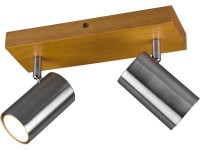 Trio Marley mennyezeti spotlámpa 2-es 26 cm matt nikkel - barna