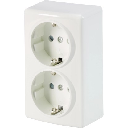 2 részes csatlakozóaljzat falon kívüli krémfehér