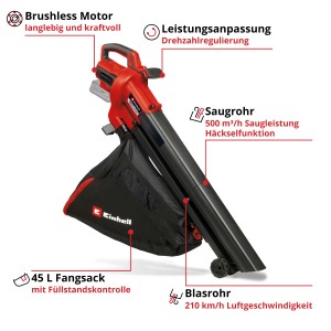 Einhell Venturro 18/210 Solo akkus lombfúvó/szívó zsákos.